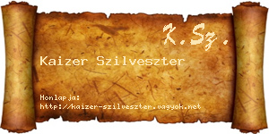 Kaizer Szilveszter névjegykártya