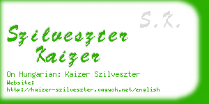 szilveszter kaizer business card